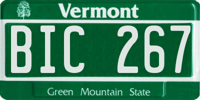 VT license plate BIC267