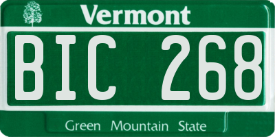 VT license plate BIC268