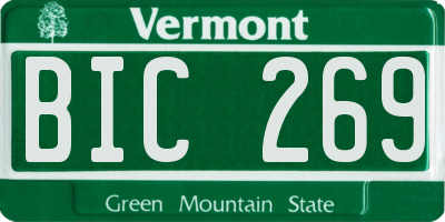 VT license plate BIC269