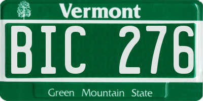VT license plate BIC276