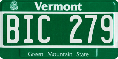 VT license plate BIC279
