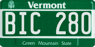 VT license plate BIC280