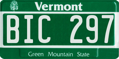 VT license plate BIC297