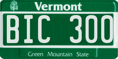 VT license plate BIC300