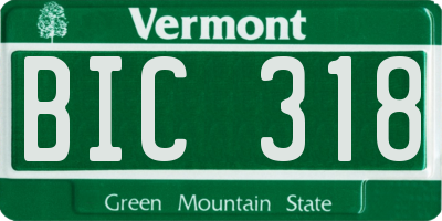 VT license plate BIC318
