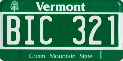 VT license plate BIC321