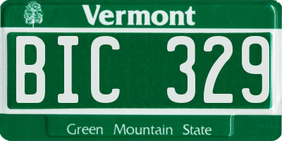 VT license plate BIC329