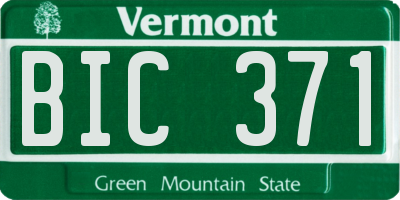 VT license plate BIC371