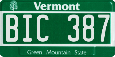 VT license plate BIC387