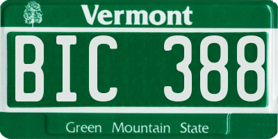 VT license plate BIC388