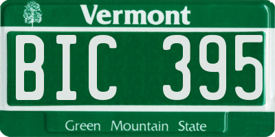 VT license plate BIC395