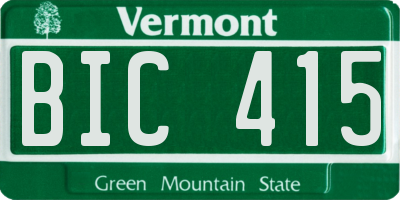VT license plate BIC415