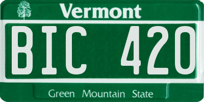 VT license plate BIC420
