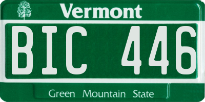 VT license plate BIC446