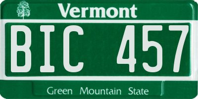 VT license plate BIC457