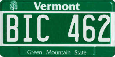 VT license plate BIC462