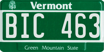 VT license plate BIC463