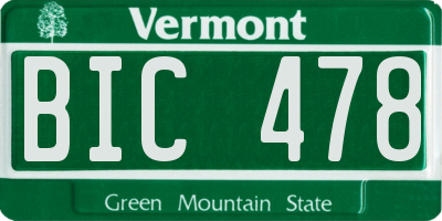 VT license plate BIC478