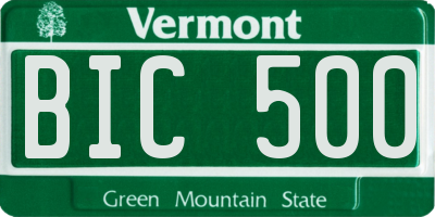 VT license plate BIC500