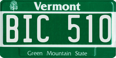 VT license plate BIC510