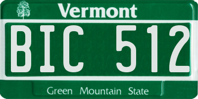 VT license plate BIC512
