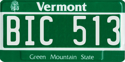 VT license plate BIC513