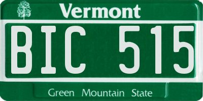 VT license plate BIC515