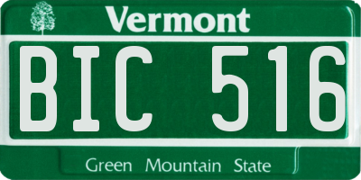 VT license plate BIC516