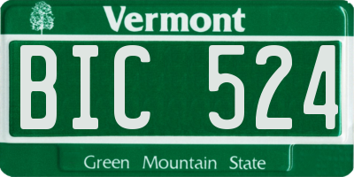 VT license plate BIC524