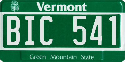 VT license plate BIC541