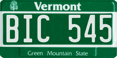 VT license plate BIC545