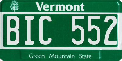 VT license plate BIC552