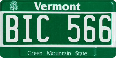 VT license plate BIC566