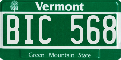 VT license plate BIC568