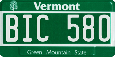 VT license plate BIC580