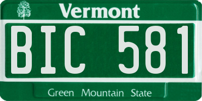 VT license plate BIC581