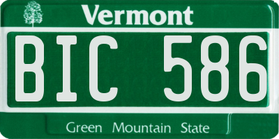 VT license plate BIC586