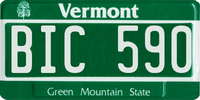 VT license plate BIC590