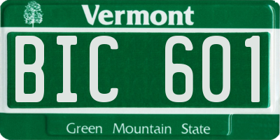 VT license plate BIC601