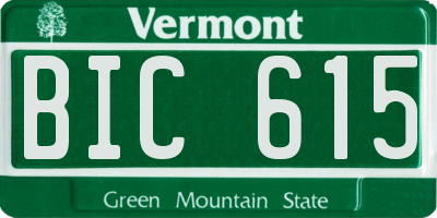VT license plate BIC615