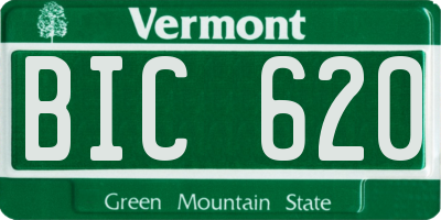 VT license plate BIC620