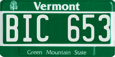 VT license plate BIC653