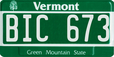 VT license plate BIC673