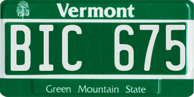 VT license plate BIC675