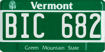 VT license plate BIC682