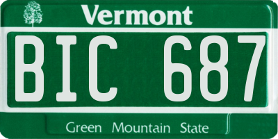 VT license plate BIC687
