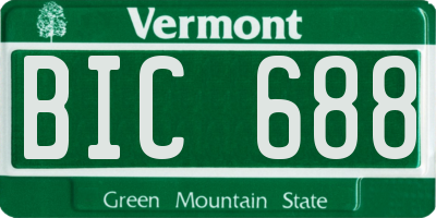 VT license plate BIC688