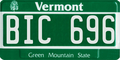 VT license plate BIC696