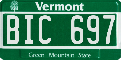 VT license plate BIC697