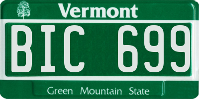 VT license plate BIC699